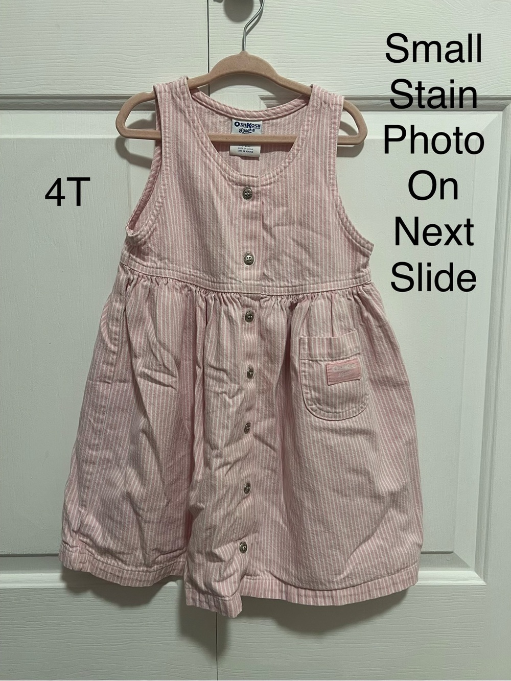 OshKosh B'gosh Light Pink Striped Button-Front Dress